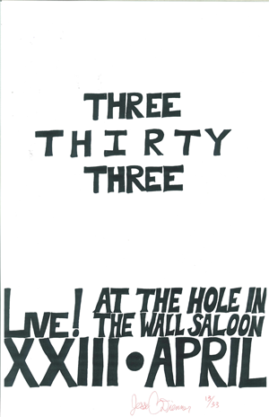 Poster 0000006 - 333 - Live! At The Hole In The Wall Saloon - 2003.04.23 (Poster)